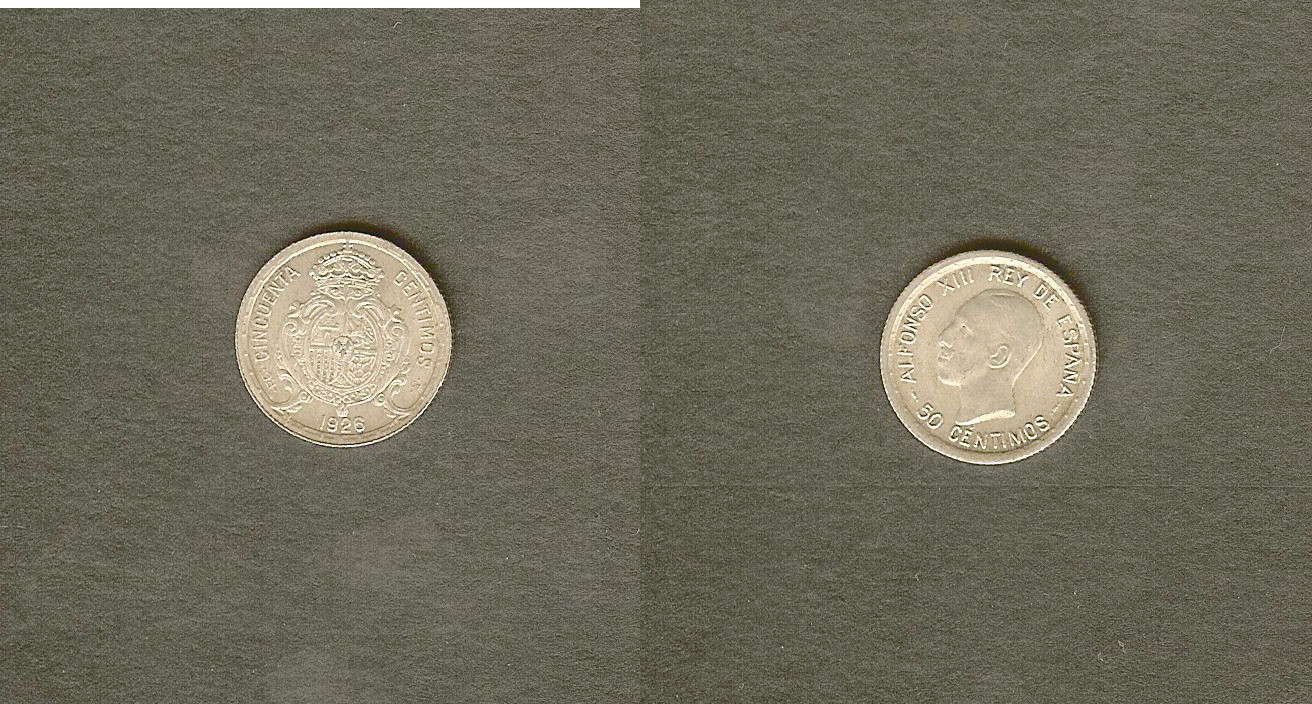 Spain 50 centimos 1926 Unc